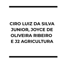 CIRO LUIZ DA SILVA JUNIOR, JOYCE DE OLIVEIRA RIBEIRO e J2 AGRICULTURA LTDA